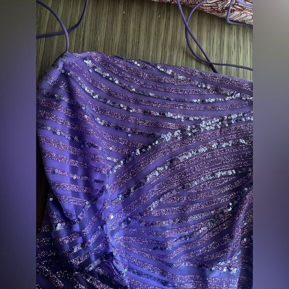 NWT Hello Molly Shimmering Star Sequin Mini Dress Purple  Sz XS Sleeveless - Picture 9 of 16